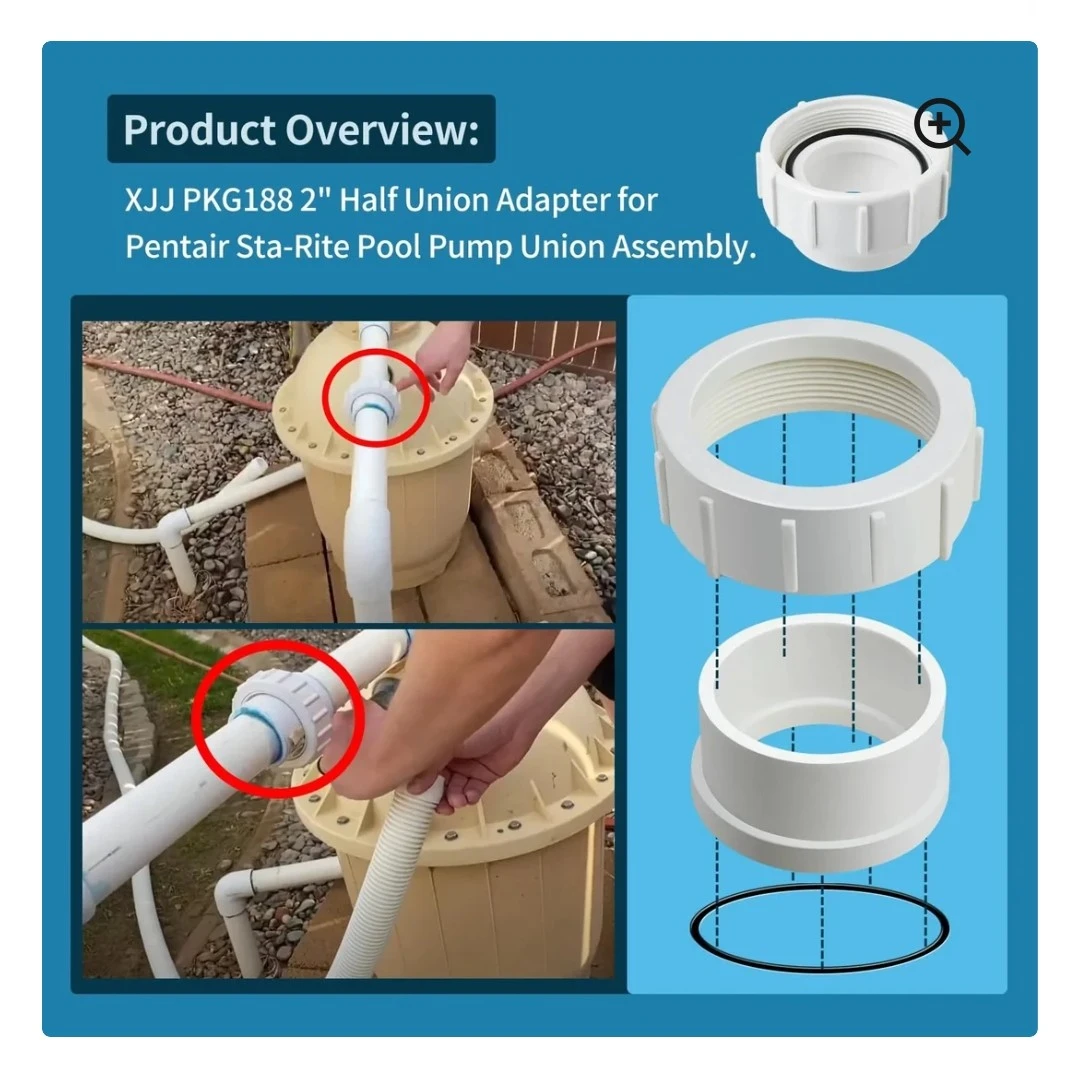 2" Half Union Adapter for Pentair Pool Pump / hot tub/ pumps - photo 4