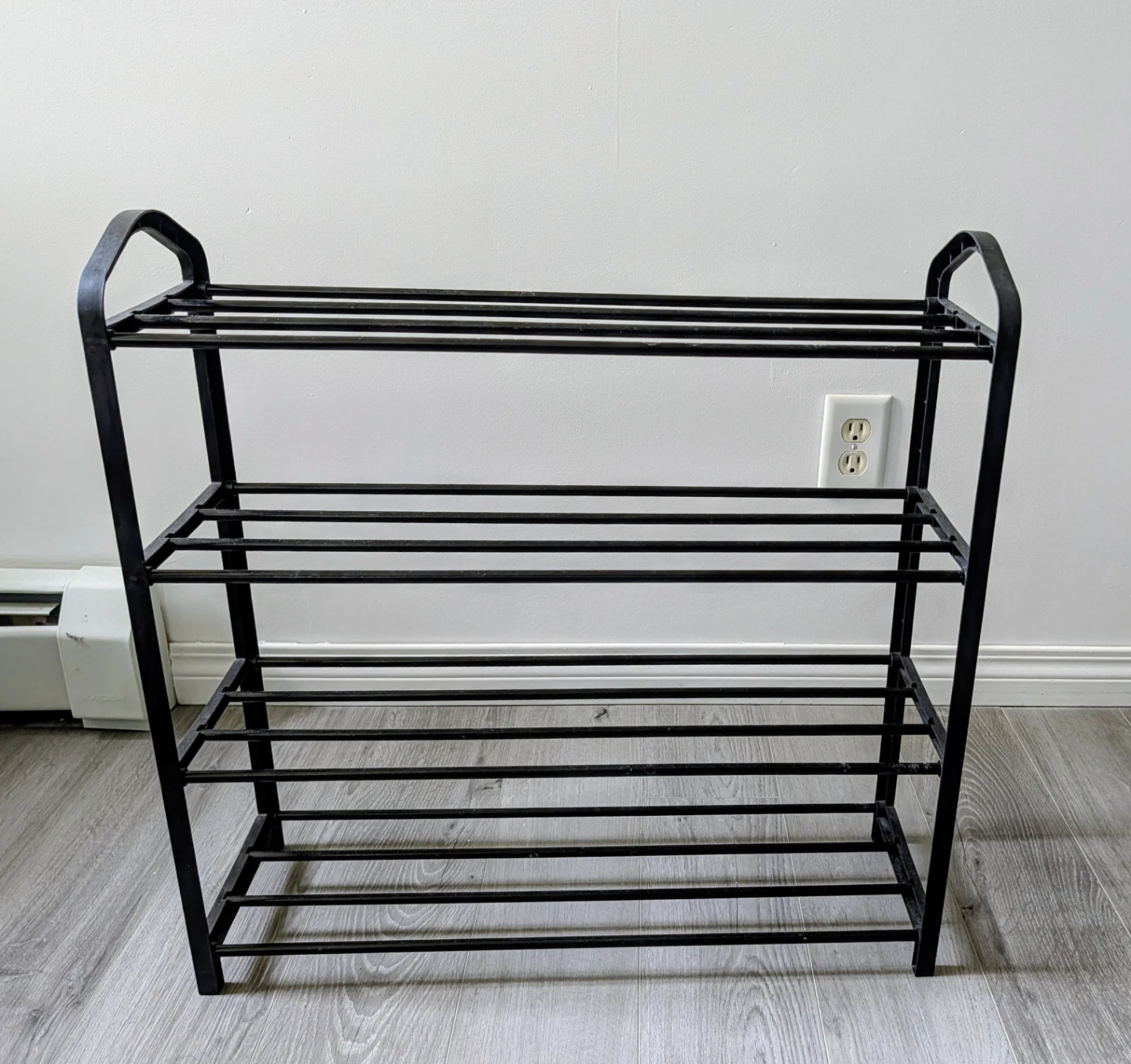 Black Metal 4-Tier Shoe Rack