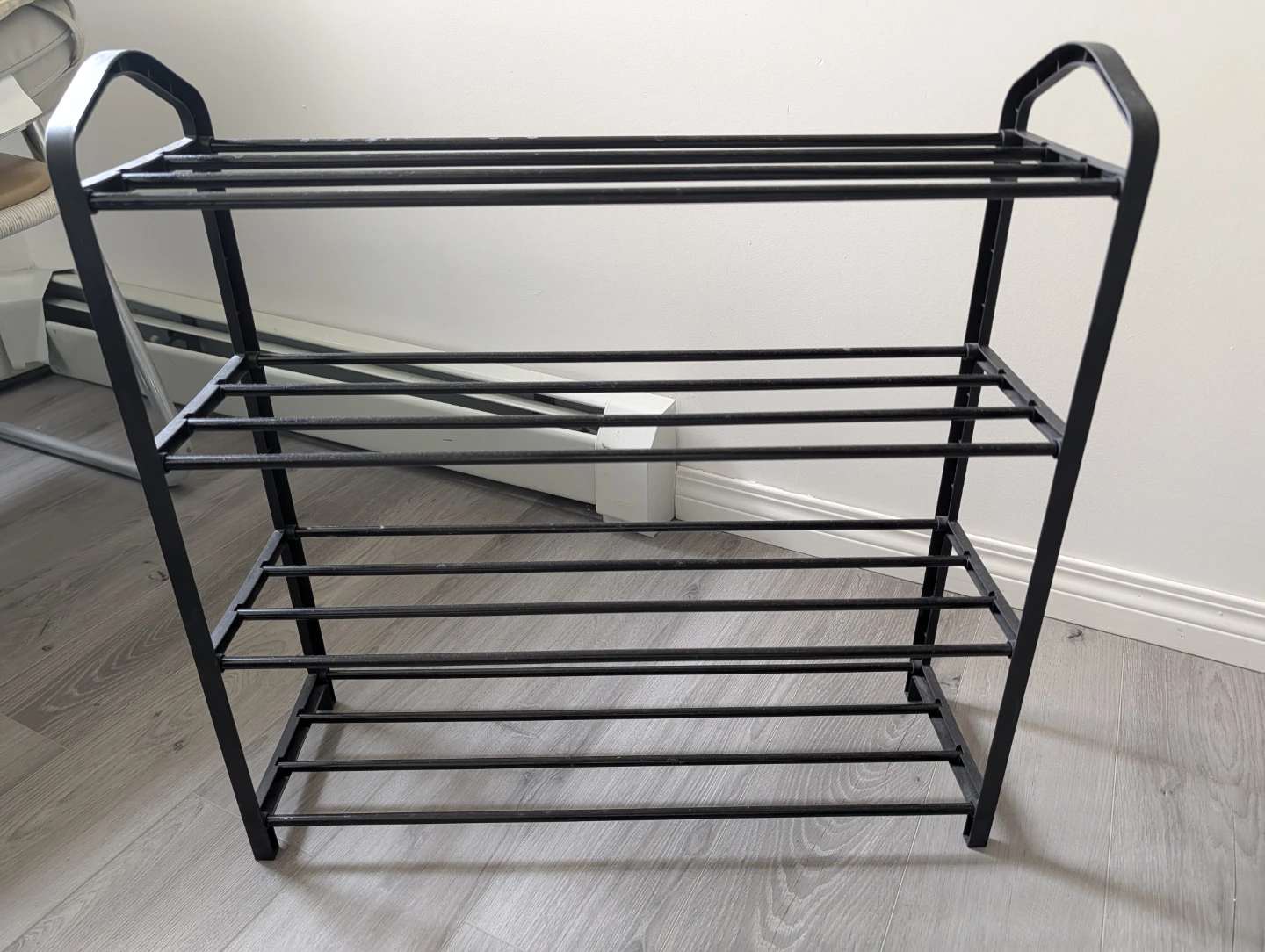 Black Metal 4-Tier Shoe Rack - photo 2