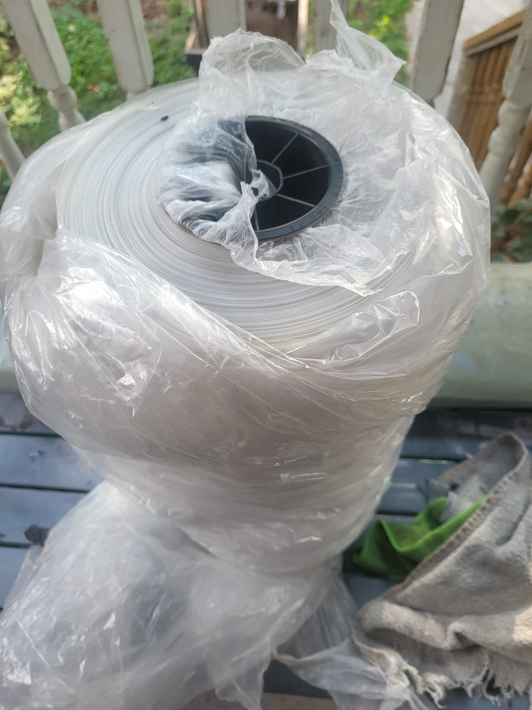 Large Spool of White Plastic wrap