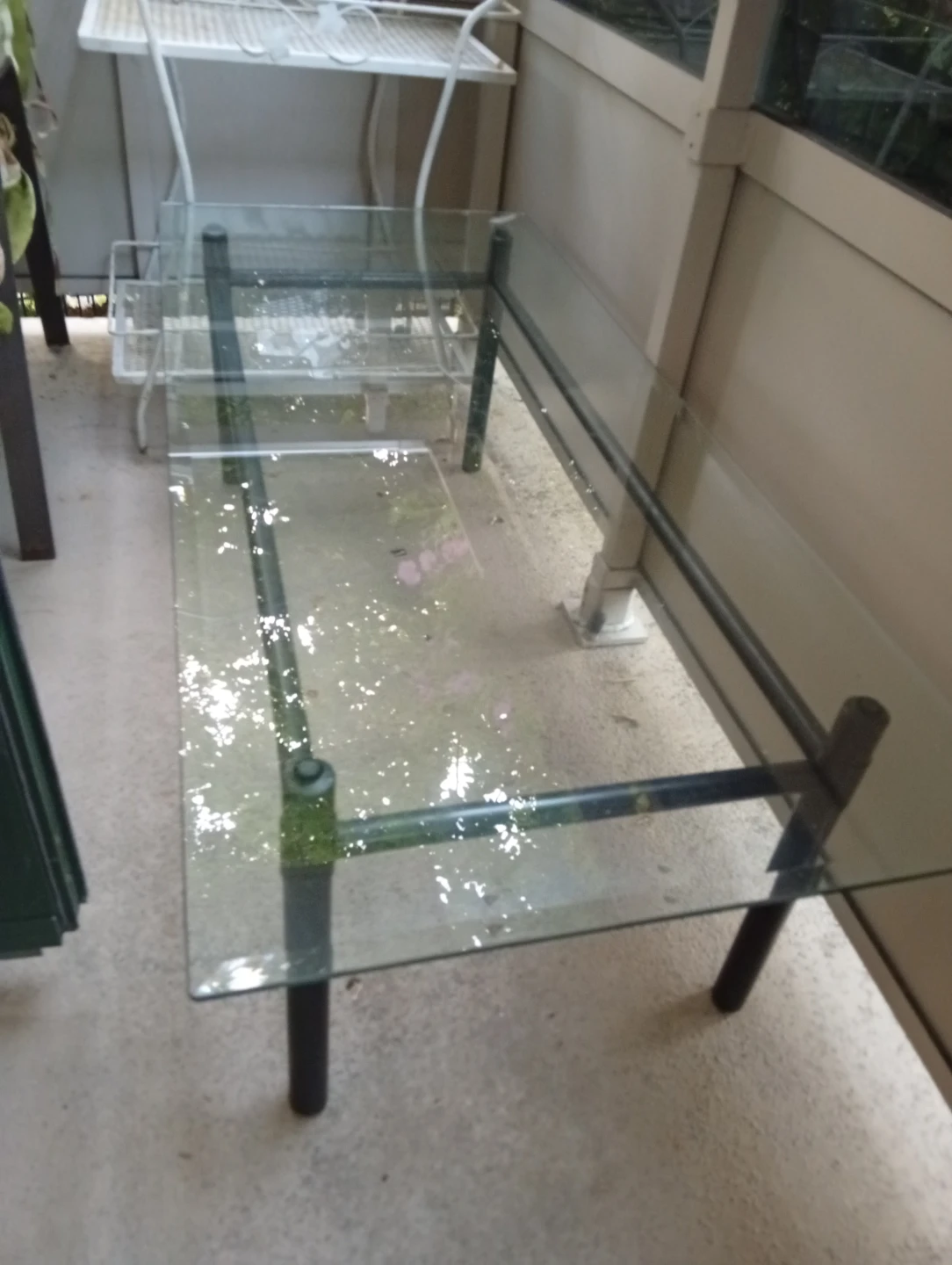 Glass Coffee Table with Black Frame