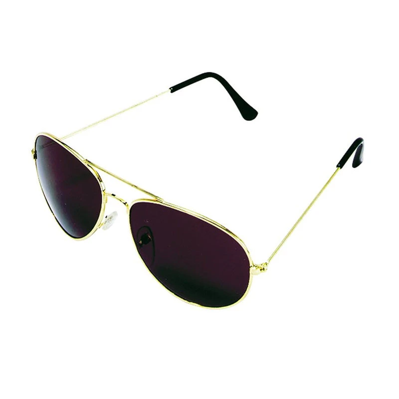 Gold Aviator Sunglasses with Dark Lenses