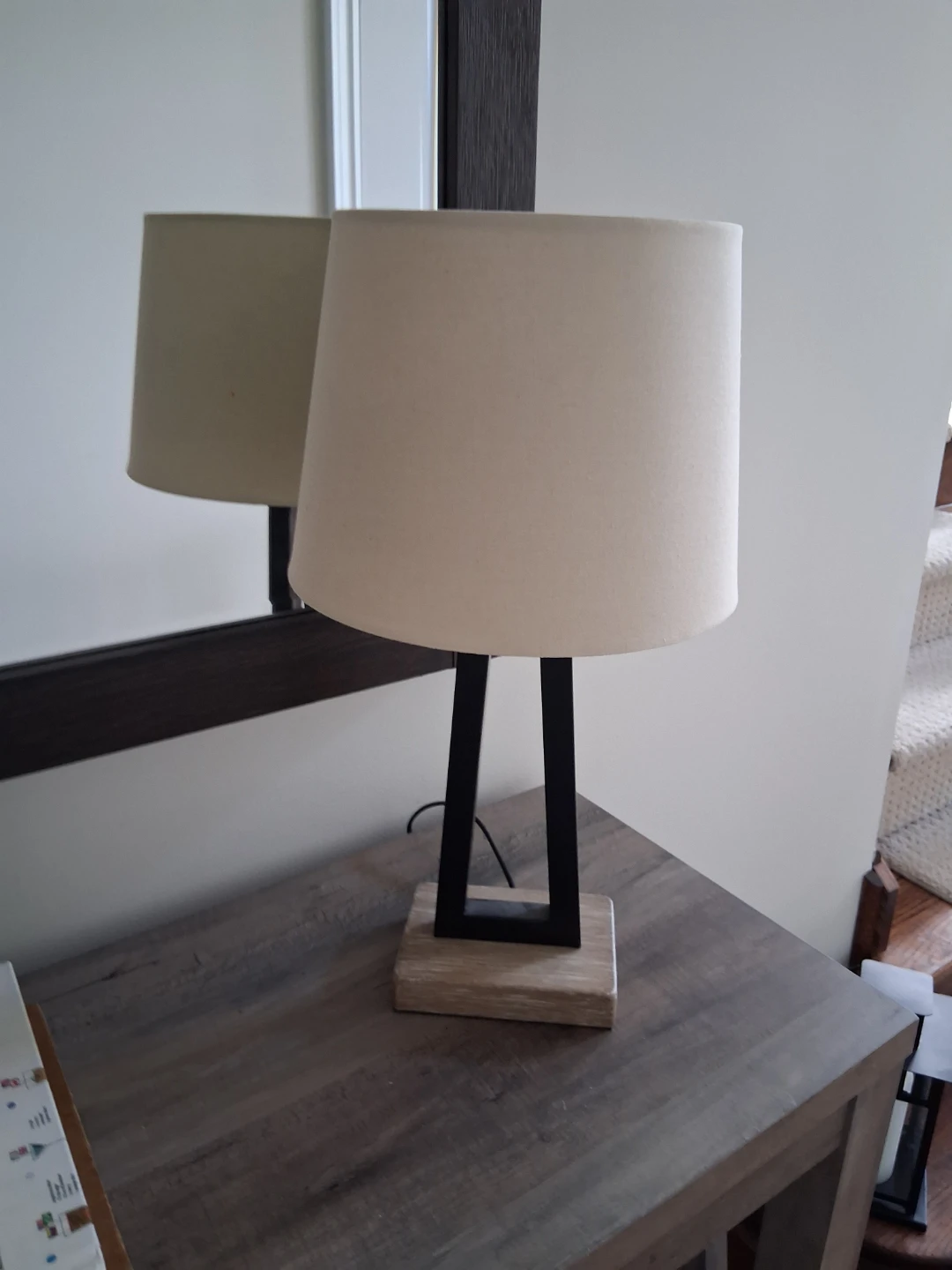 Two Modern Table Lamps with Fabric Shade - photo 3