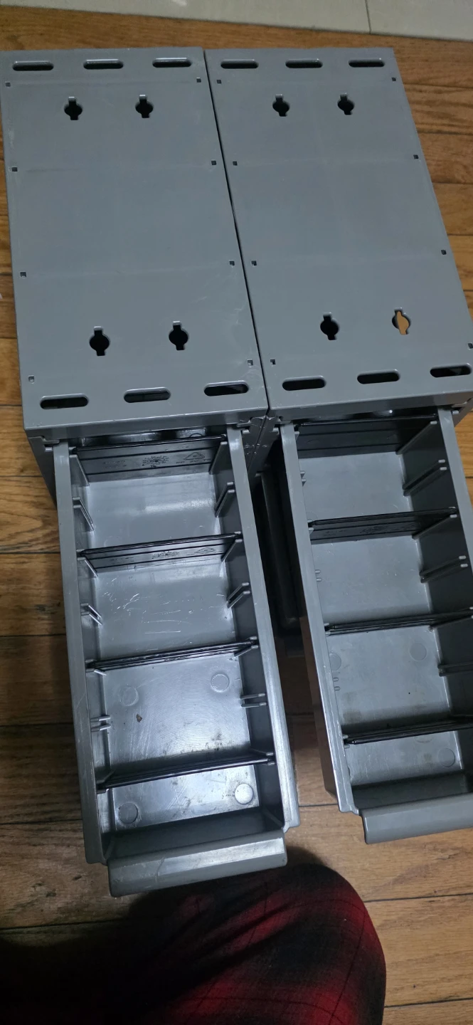 Set of 2 Gray Plastic Storage Drawers / tools box