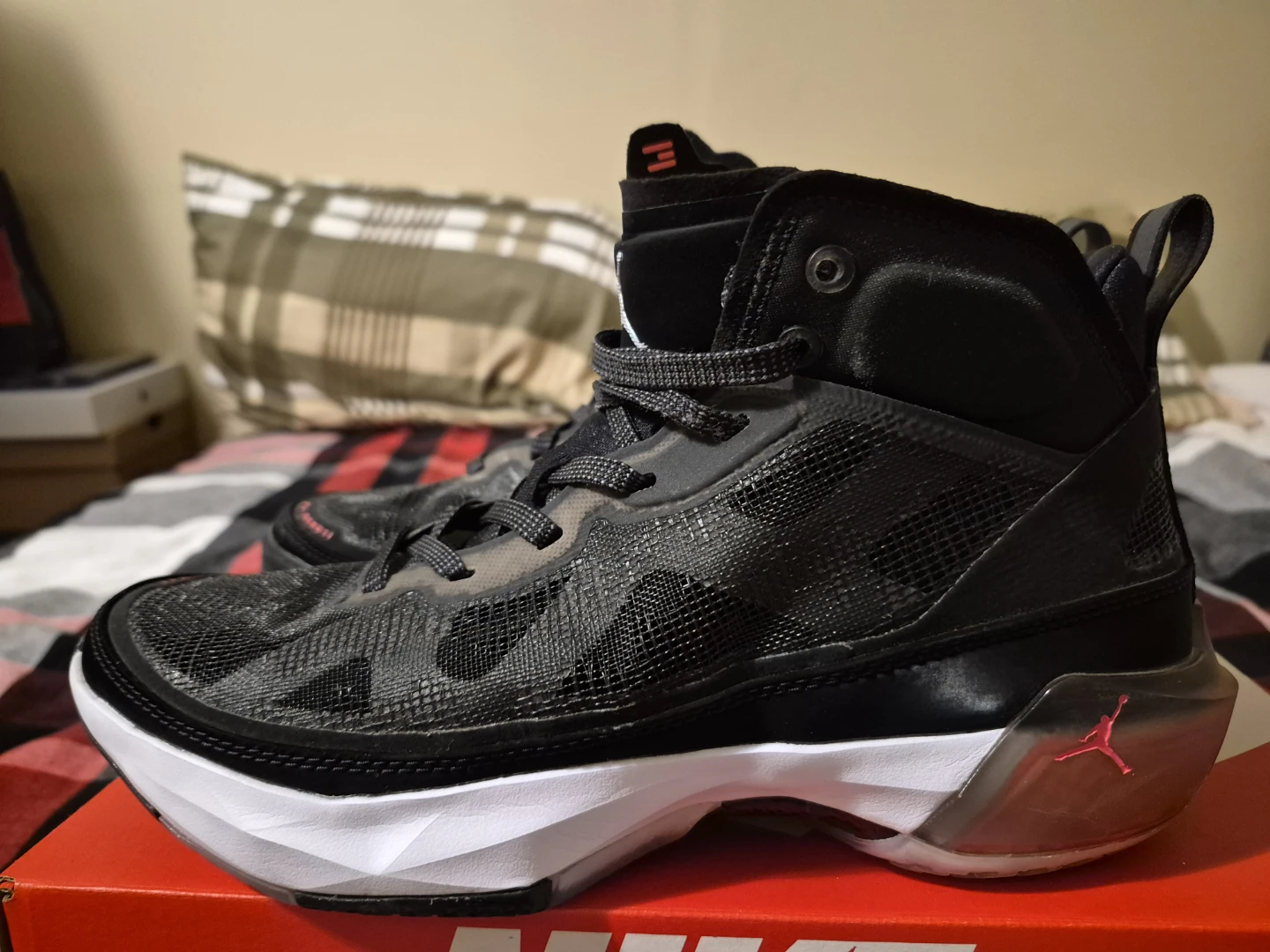 Nike Air Jordan XXXVII (Black Hot Punch) Basketball Shoes - photo 2