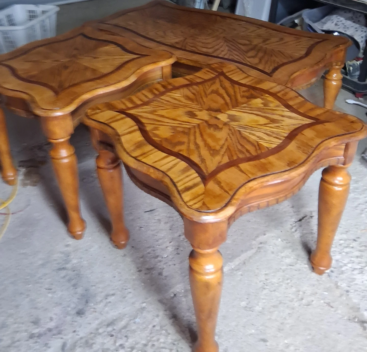 Wooden Coffee Table and End Tables Set
