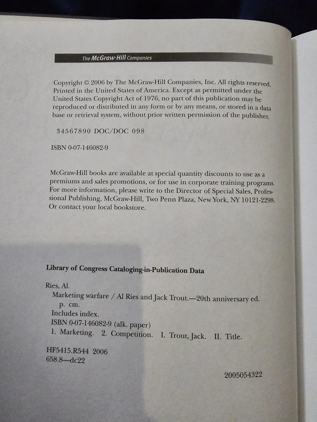 Marketing Warfare 20th Anniversary Edition Book - photo 2