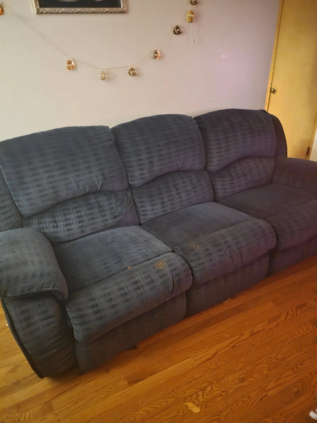 Dark Blue Reclining Sofa - photo 4