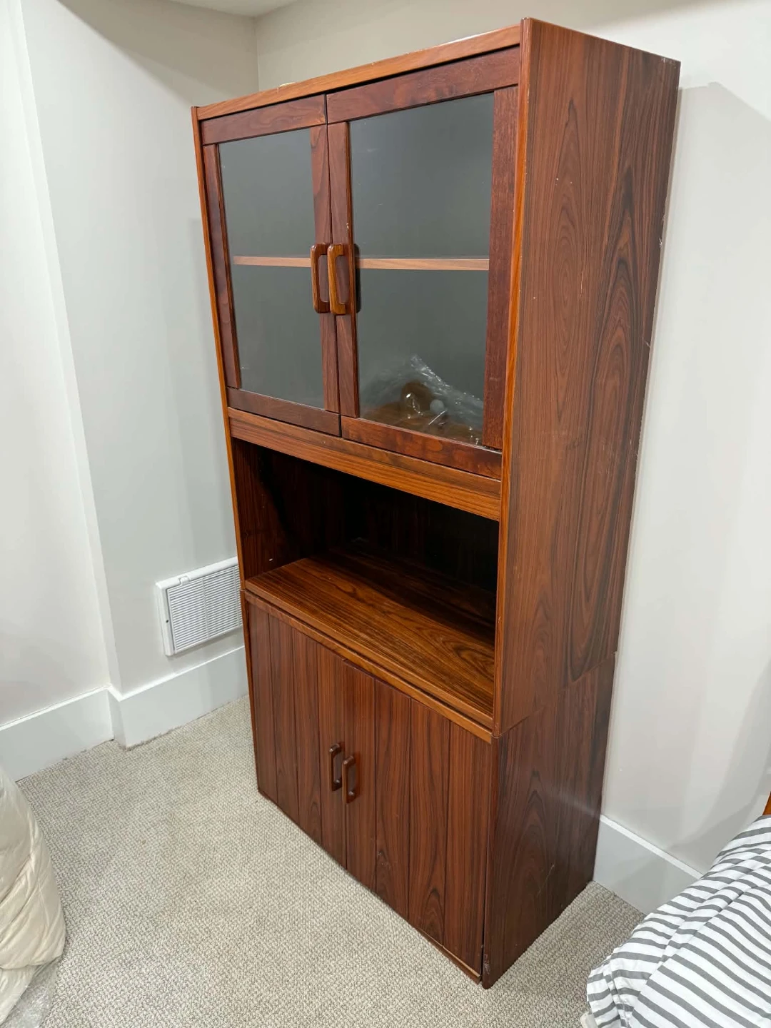 Vintage Mid Century Wooden Display Cabinet - photo 4