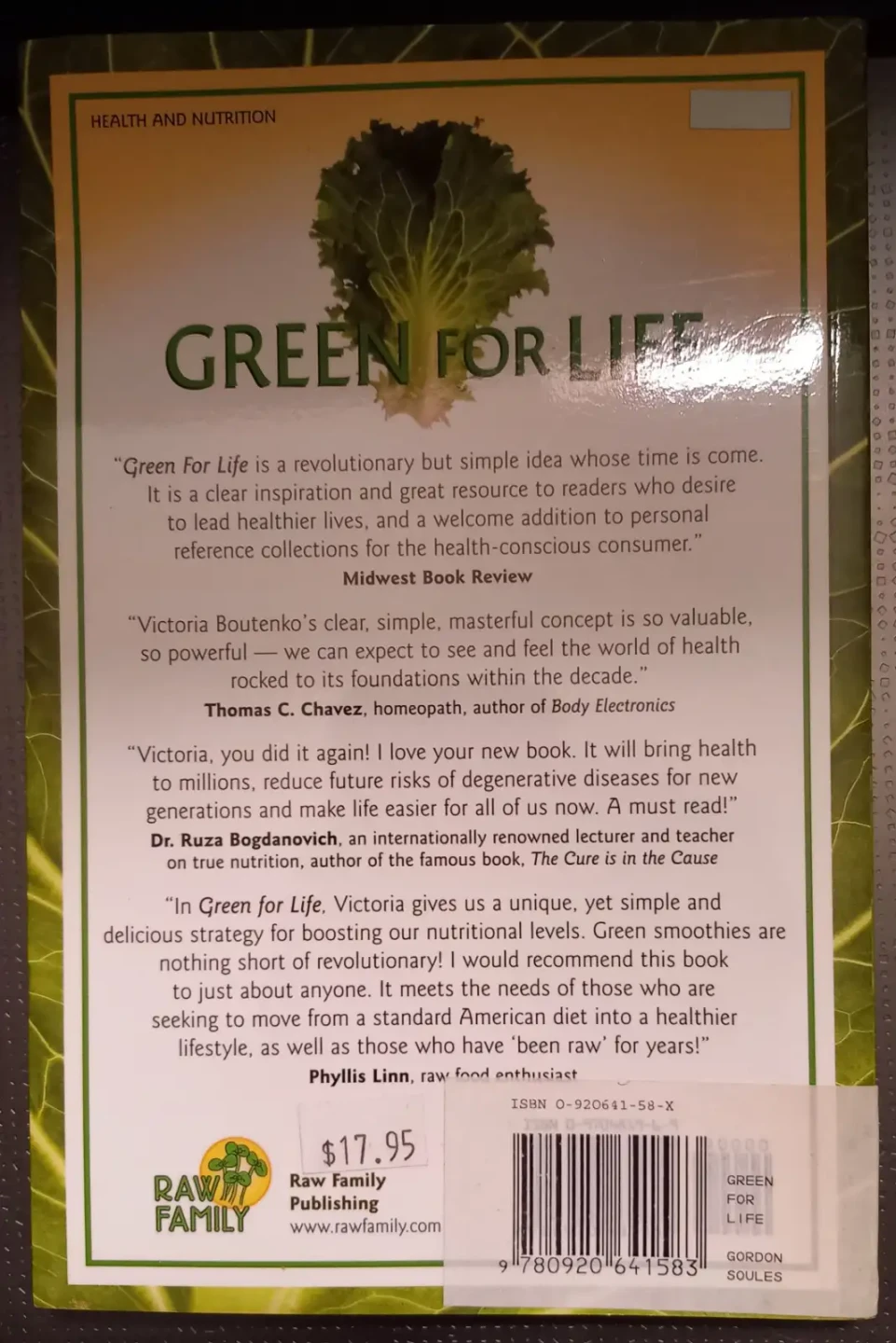 Green for Life Book by Victoria Bouterko (Paperback) - photo 2