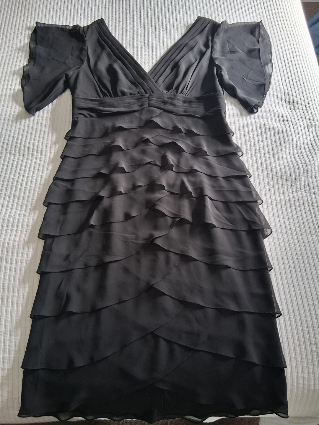 Black tiered ruffle dress - photo 2