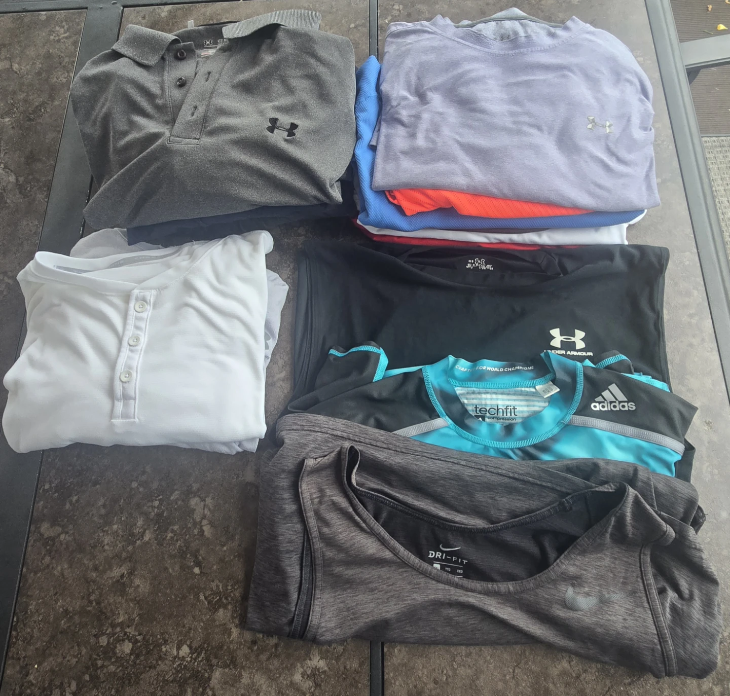 Men's Under Armour, Nike, Adidas shirts.2XL. EUC.