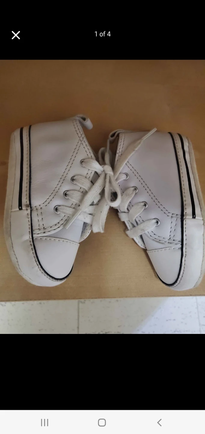 White Leather Converse  Baby shoes