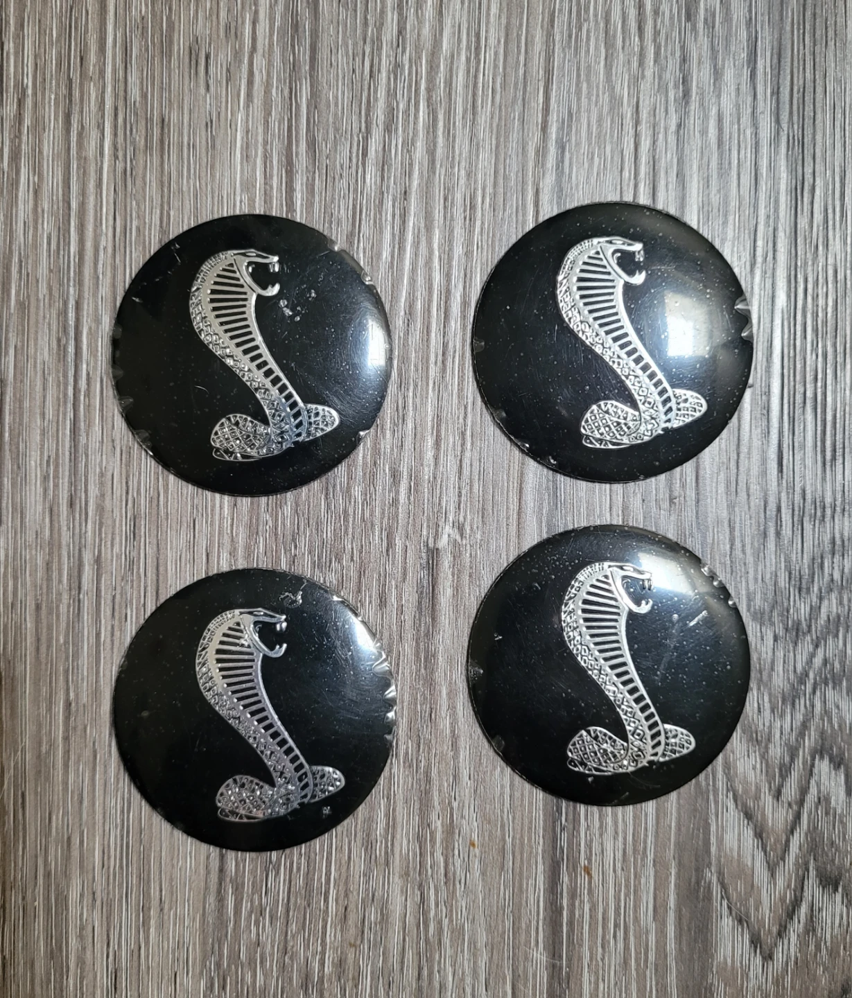 4x Cobra Snake Center cap Emblem Decals
