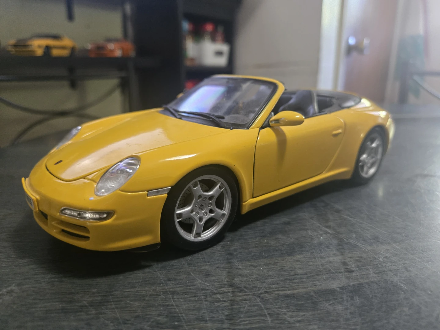 Yellow Porsche 911 Convertible Toy Car