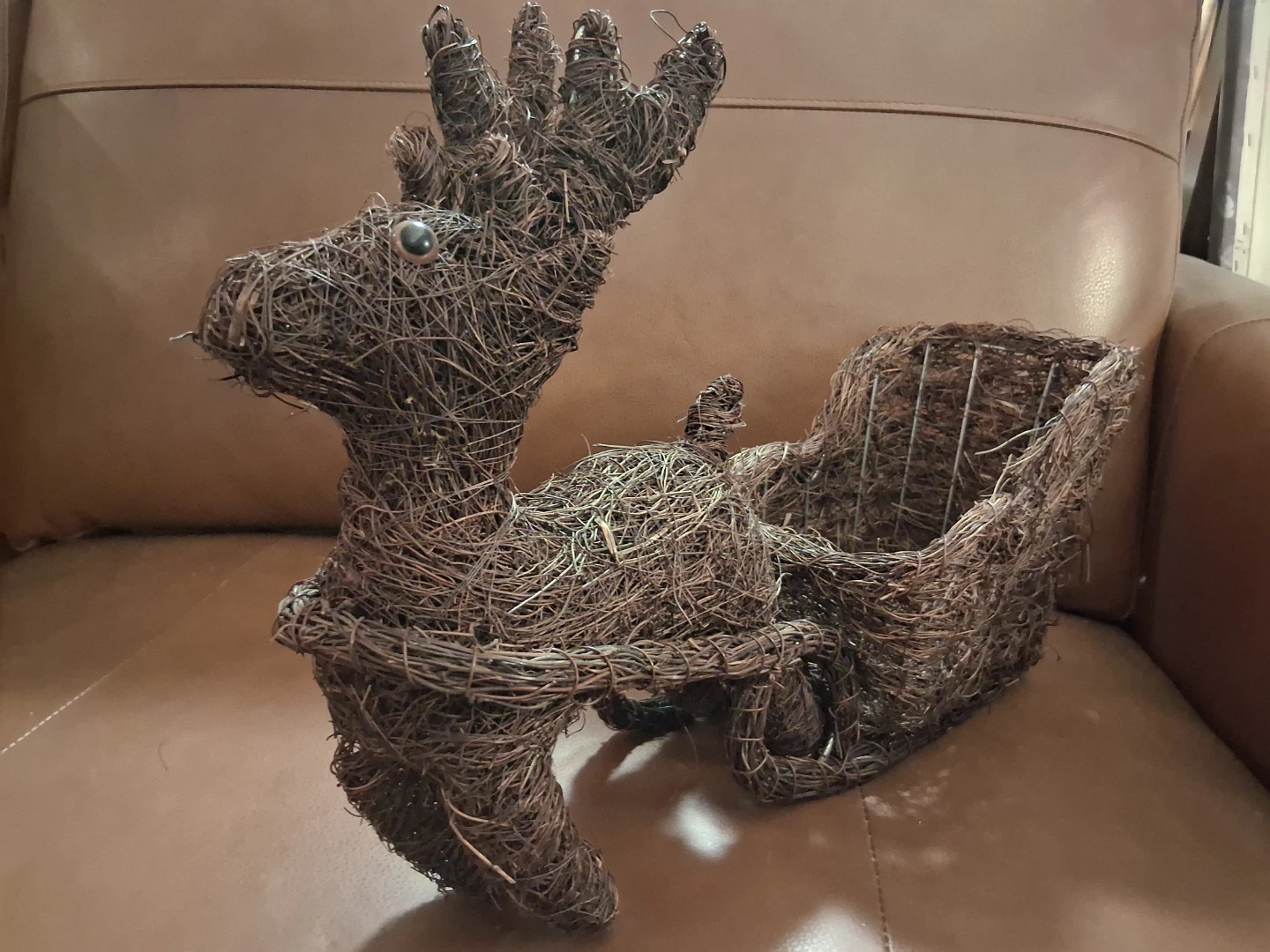 Cute Vintage Rattan Reindeer - Holiday Christmas Decor - photo 2