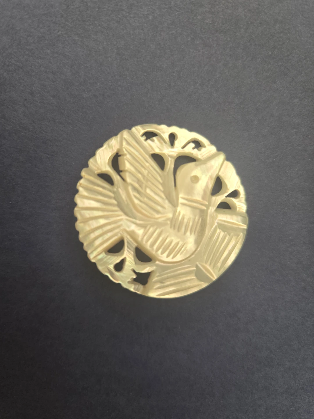Mother of Pearl Brooch Handcarved - photo 4