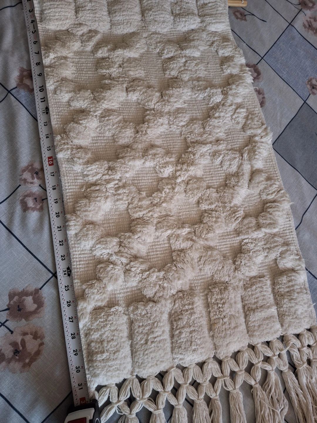Cream Tufted Macrame Wall Hanging - photo 3