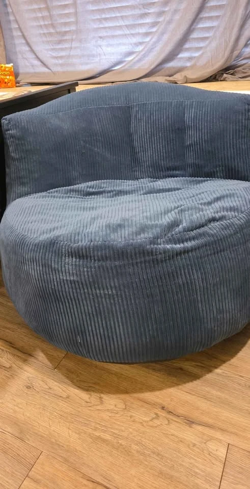 Blue Corduroy Bean Bag Chair