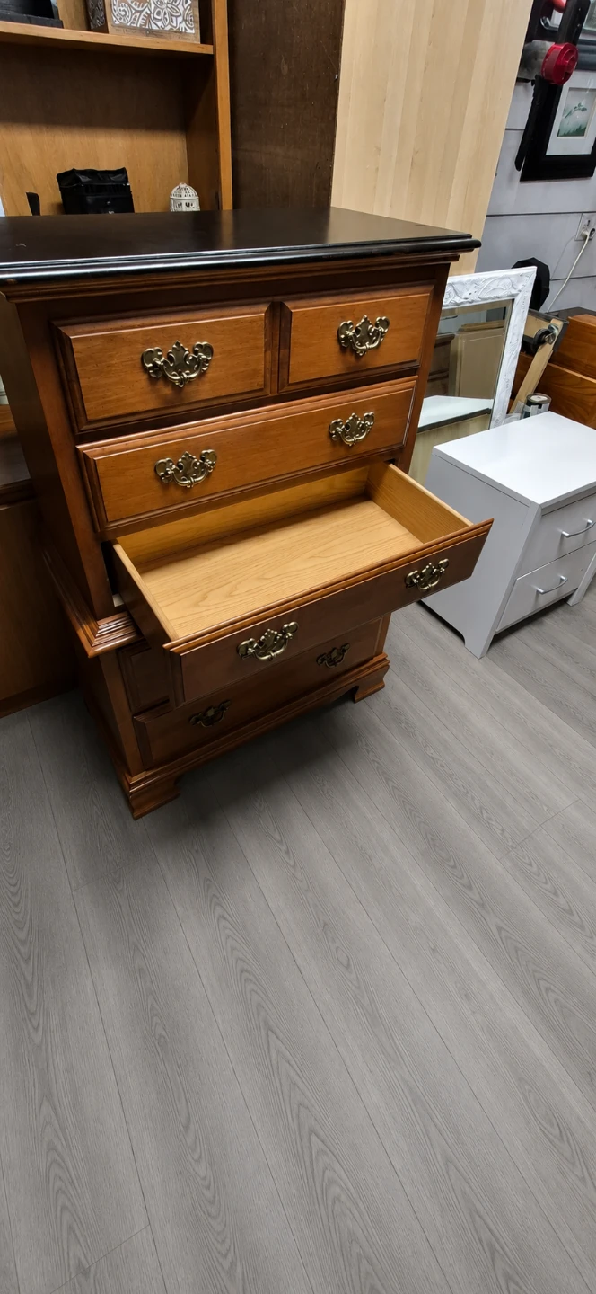 Wooden Dresser with Black Top - photo 3