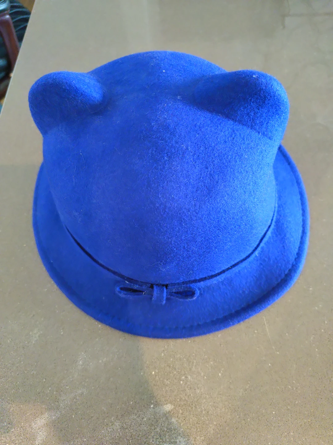 Blue Wool Hat with Ears