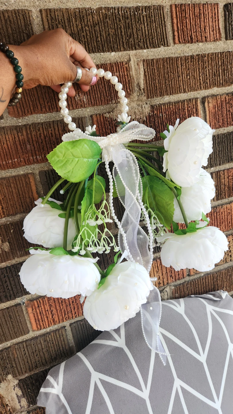 White Peony Handmade Floral wedding bridal bouquet - photo 2