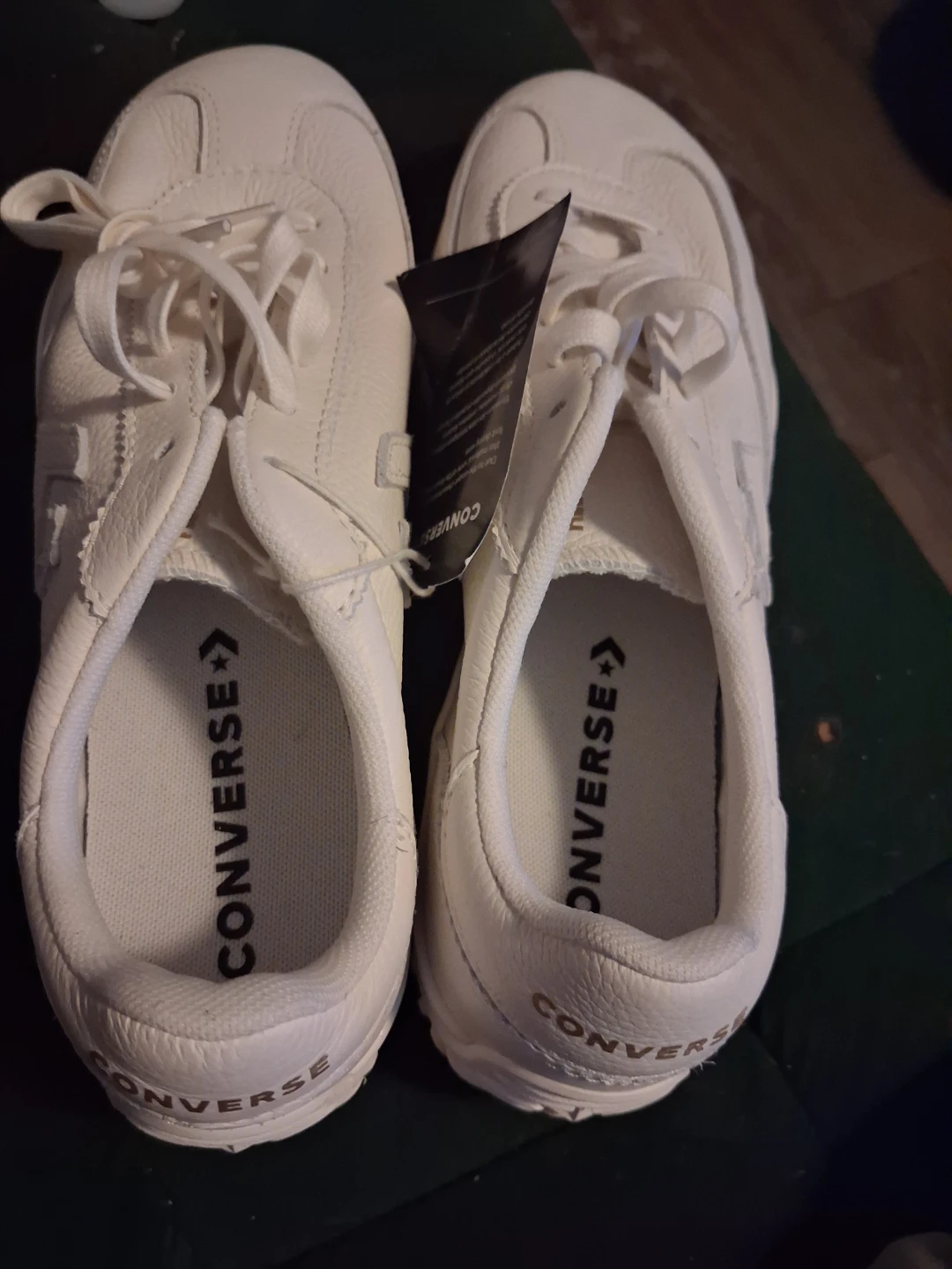 Converse All White Leather Sneakers