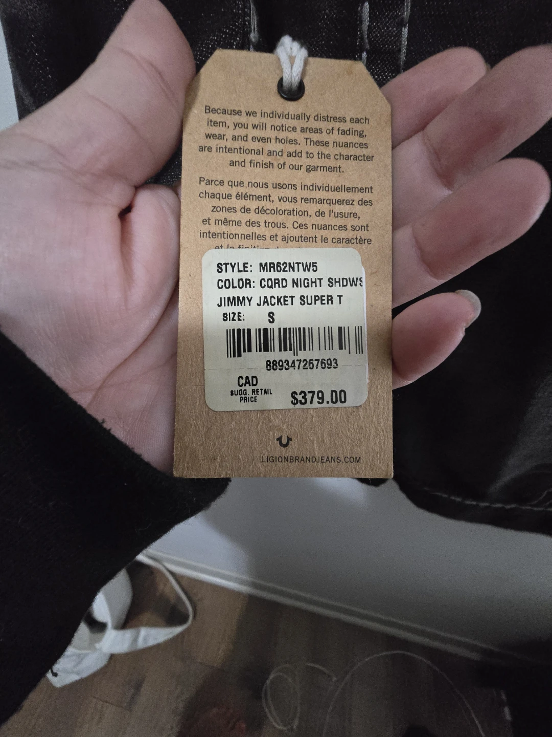 True Religion Jimmy Jacket Super T - Size S