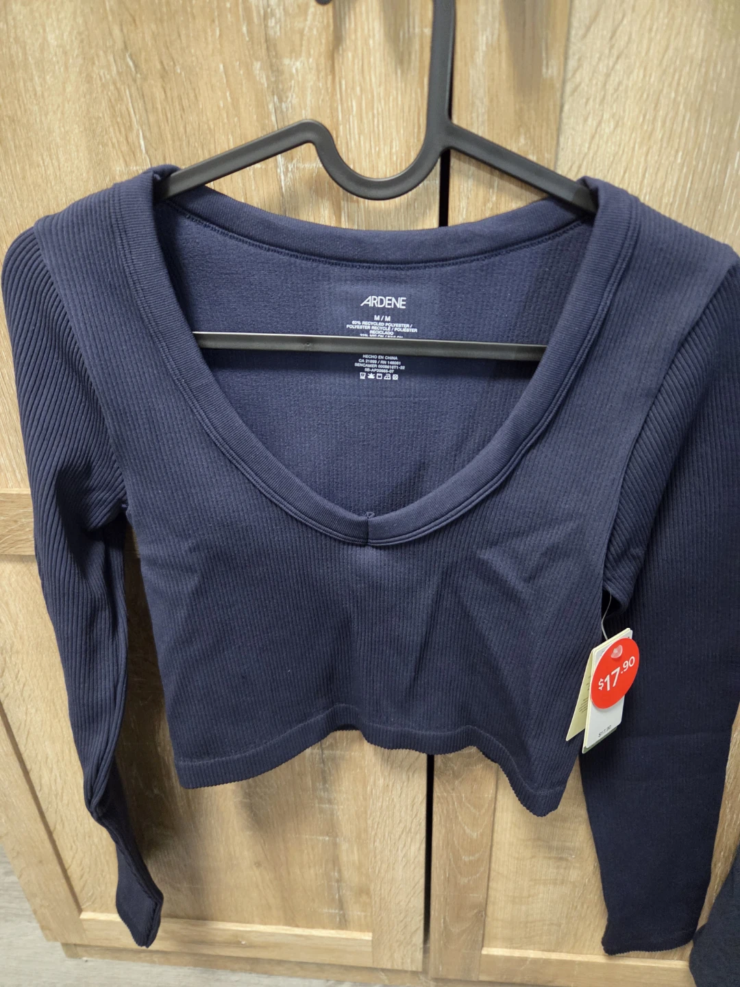 Ardene Navy Long Sleeve Cropped Top M/M