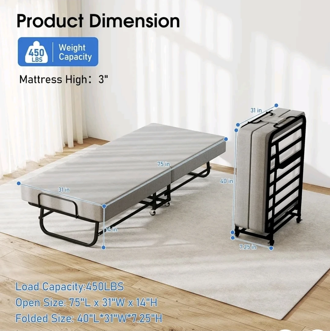 Folding Bed with Mattress - photo 2