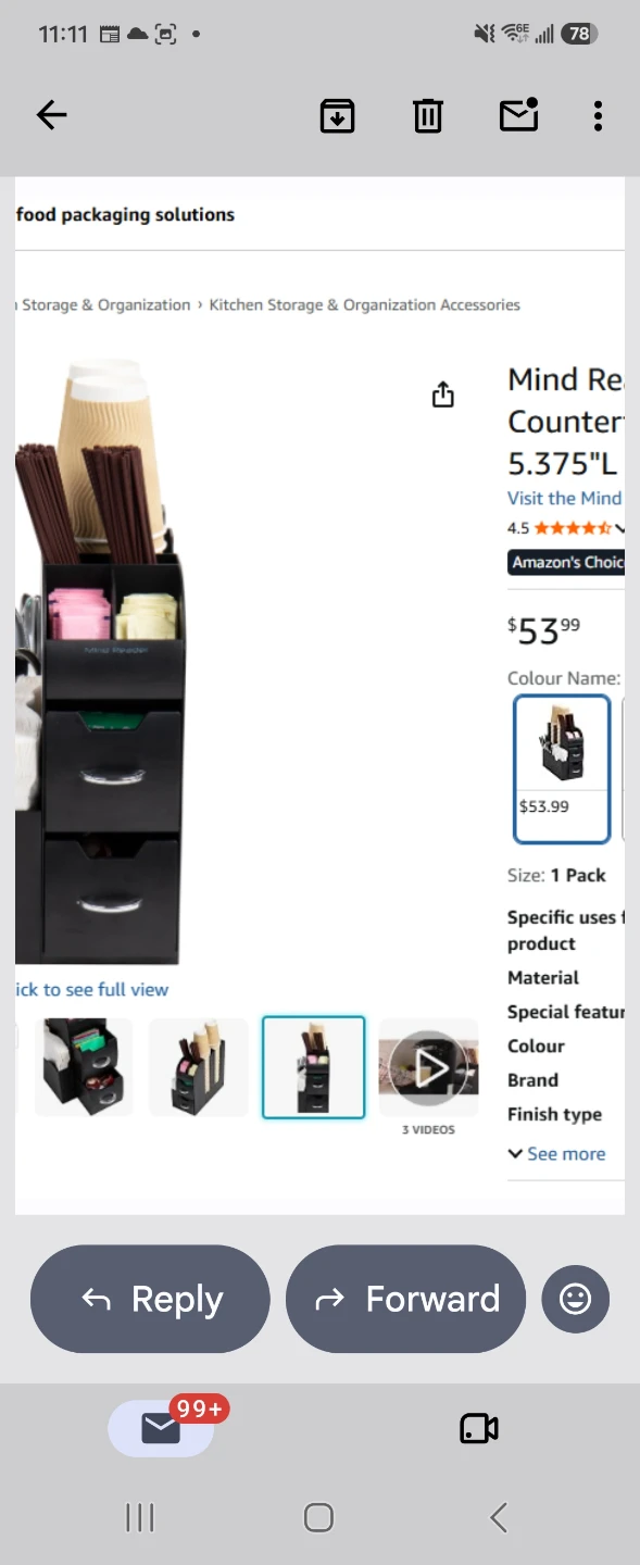 Mind Reader Countertop Organizer with 3 Drawers