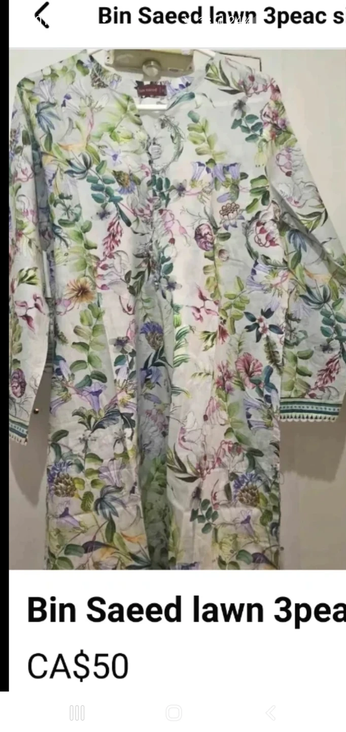 Bin Saeed Lawn 3 Piece Suit