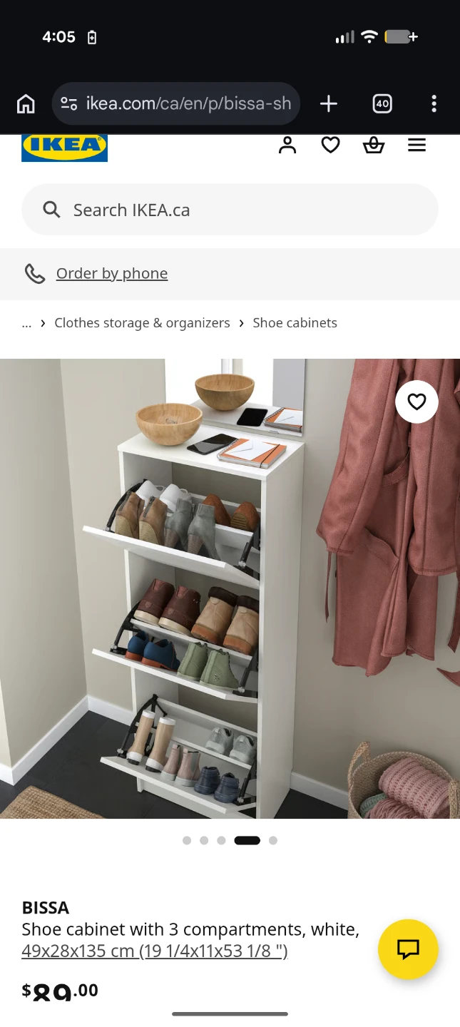 Brand New IKEA BISSA Shoe Cabinet - White - photo 3