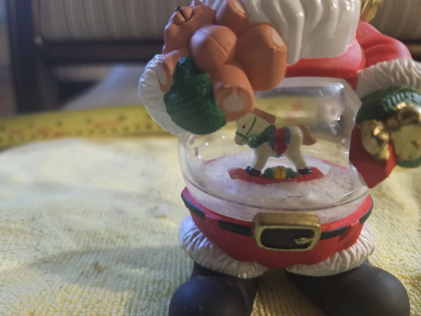 Santa Claus Snow Globe with Teddy Bear and Rocking Horse - photo 3