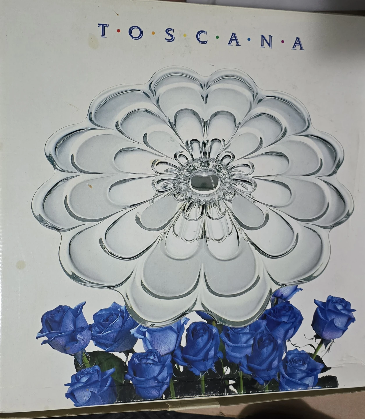 Toscana Crystal Footed Flower Serving Dish  / Cake Stand - photo 3