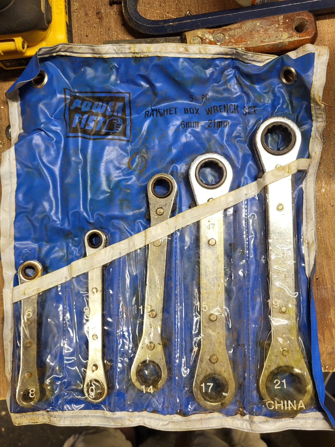 Power Fist 5-PC Ratchet Box Wrench Set (6mm-21mm)