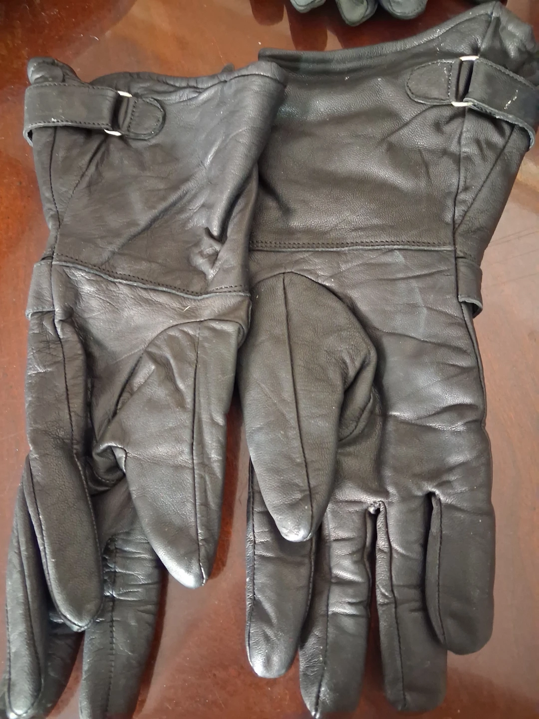 Black Leather Gloves - Size M - photo 2