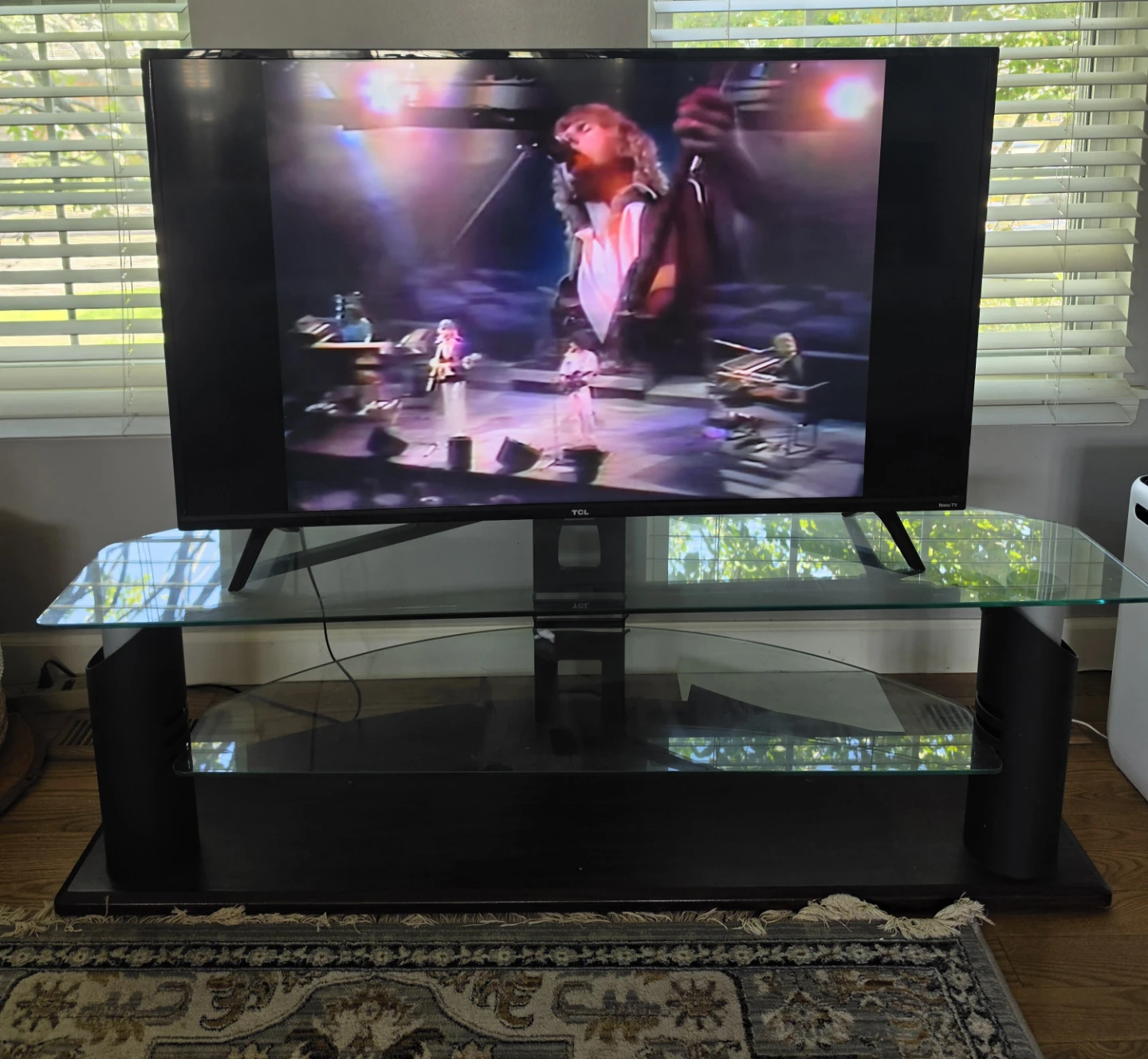 3 Tier Glass and Wood TV Stand