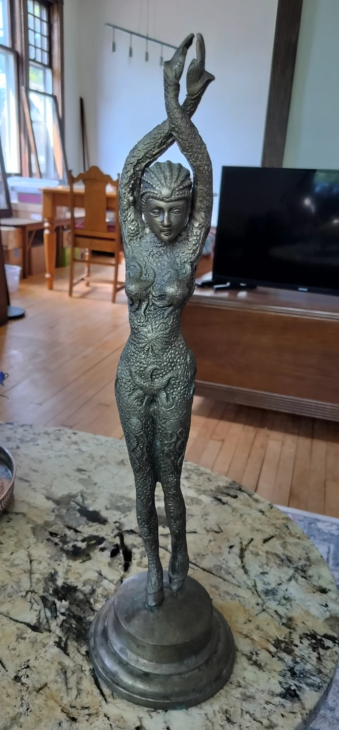 Vintage Brass Mermaid Figurine