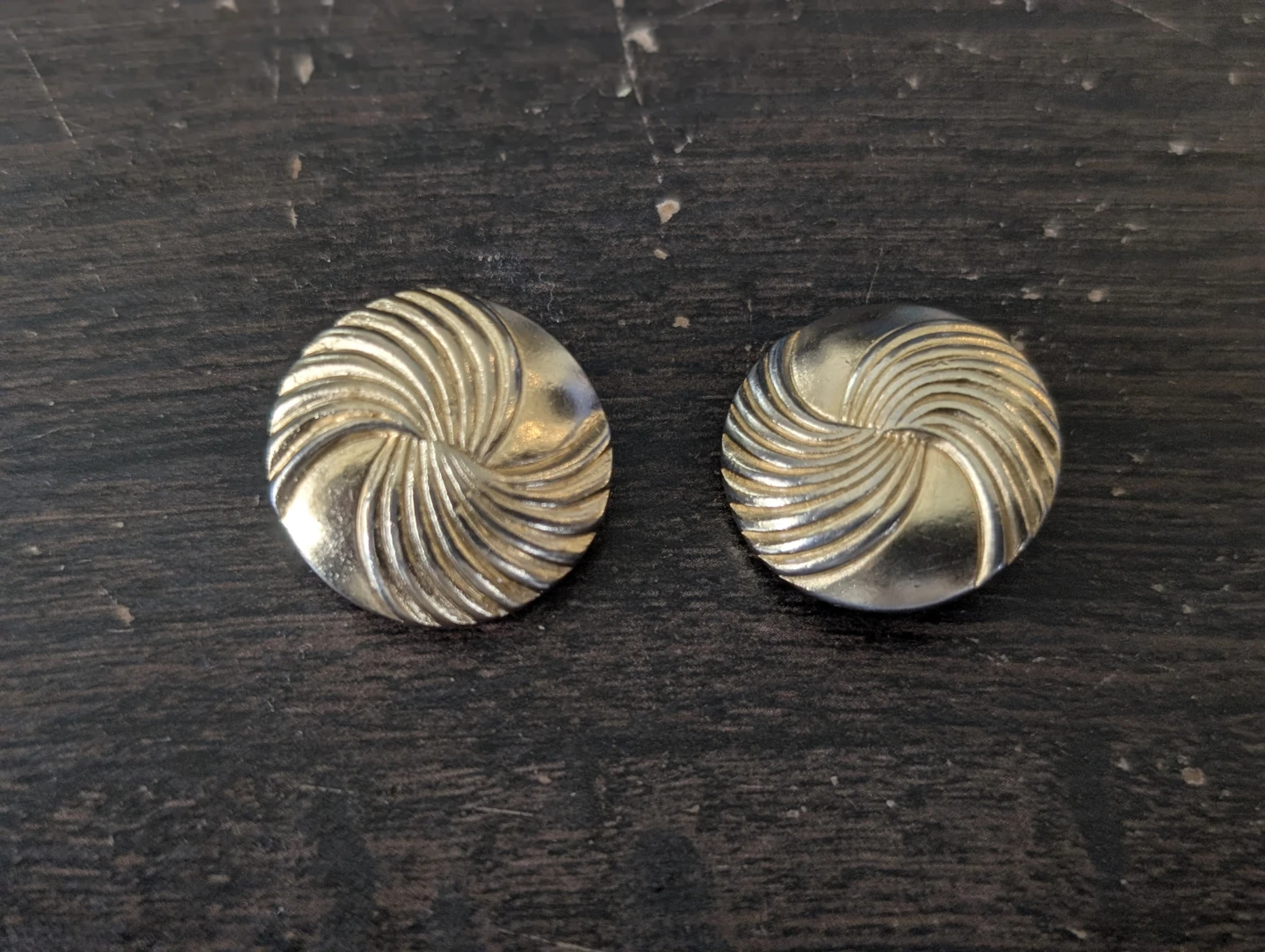 Gold Tone Swirl Clip-On Earrings