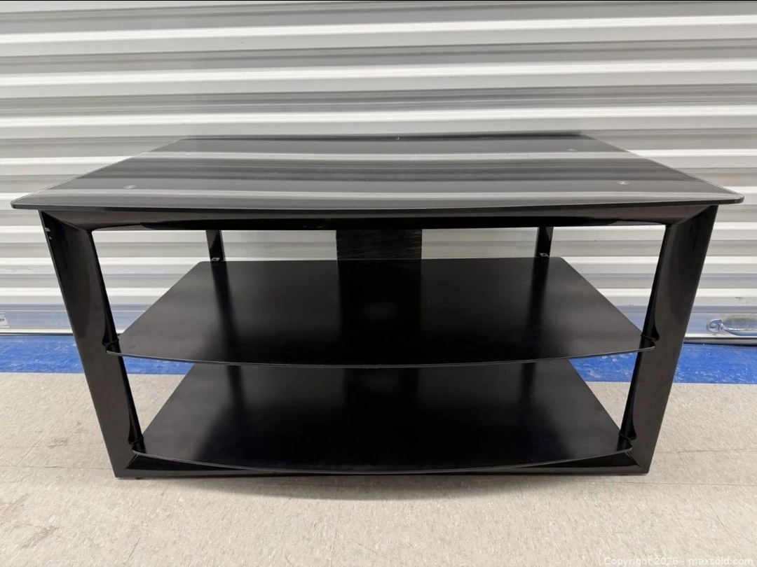 Black 3-Shelf Entertainment TV Stand