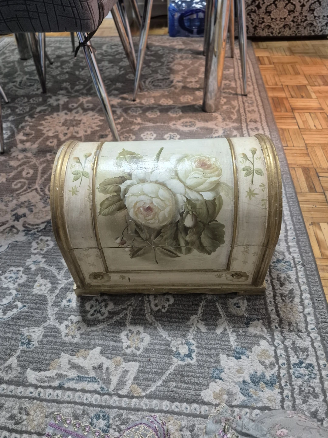 Decorative Storage Chest with Rose Motif - photo 2