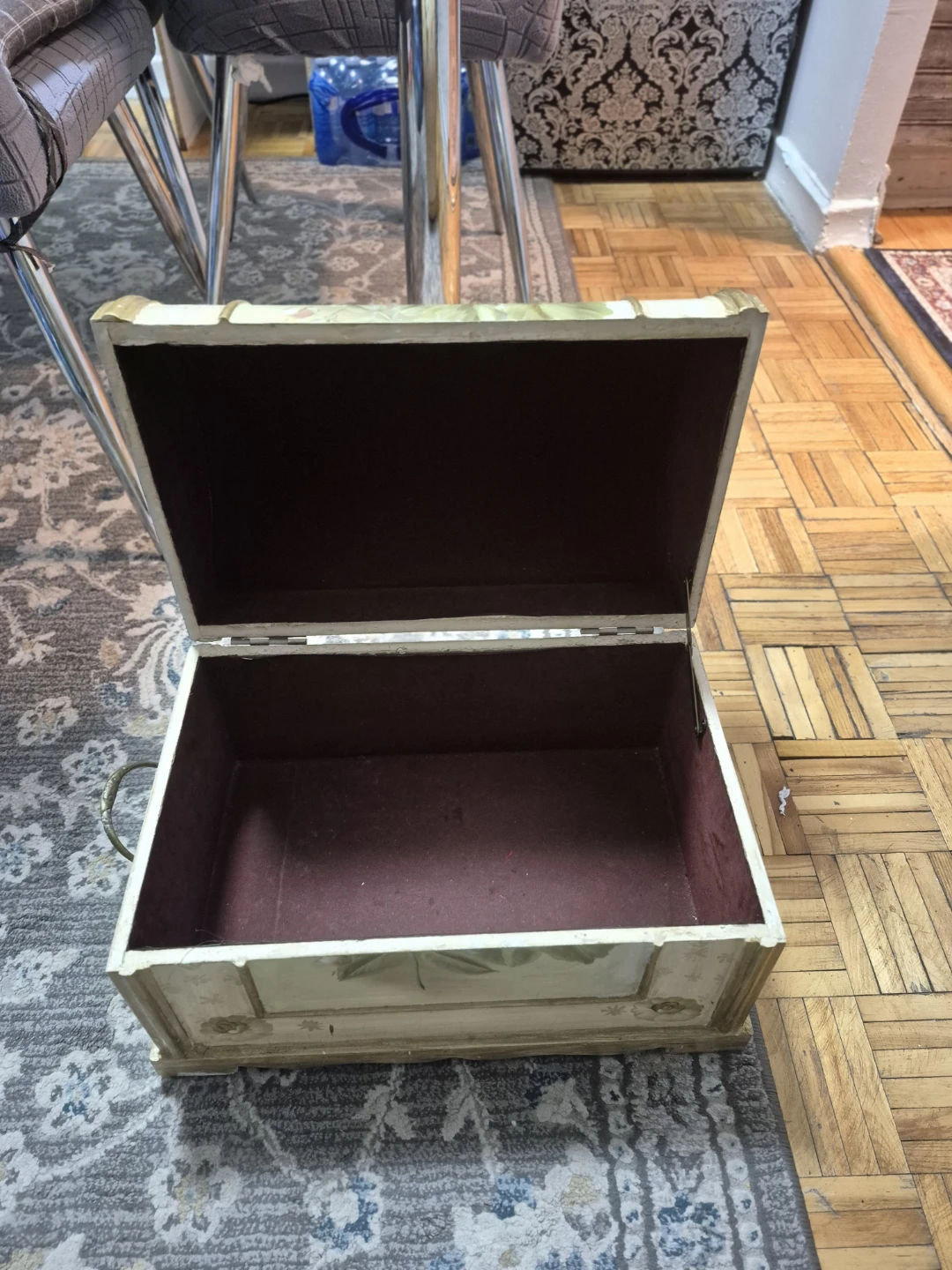 Decorative Storage Chest with Rose Motif - photo 4