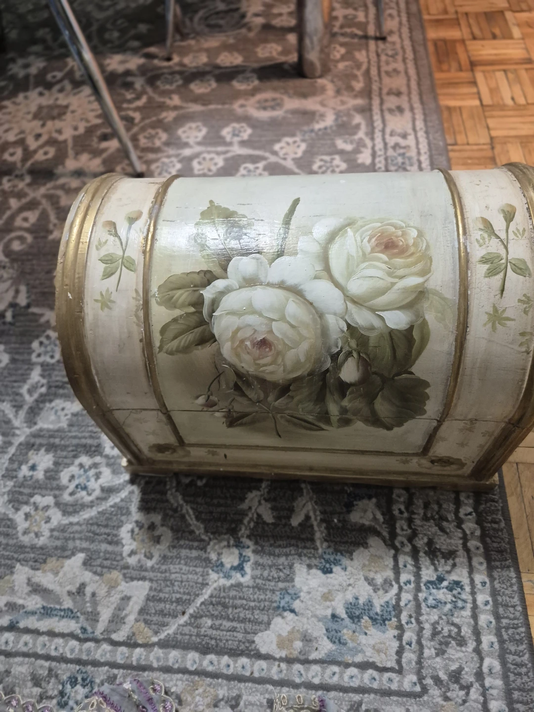 Decorative Storage Chest with Rose Motif - photo 5
