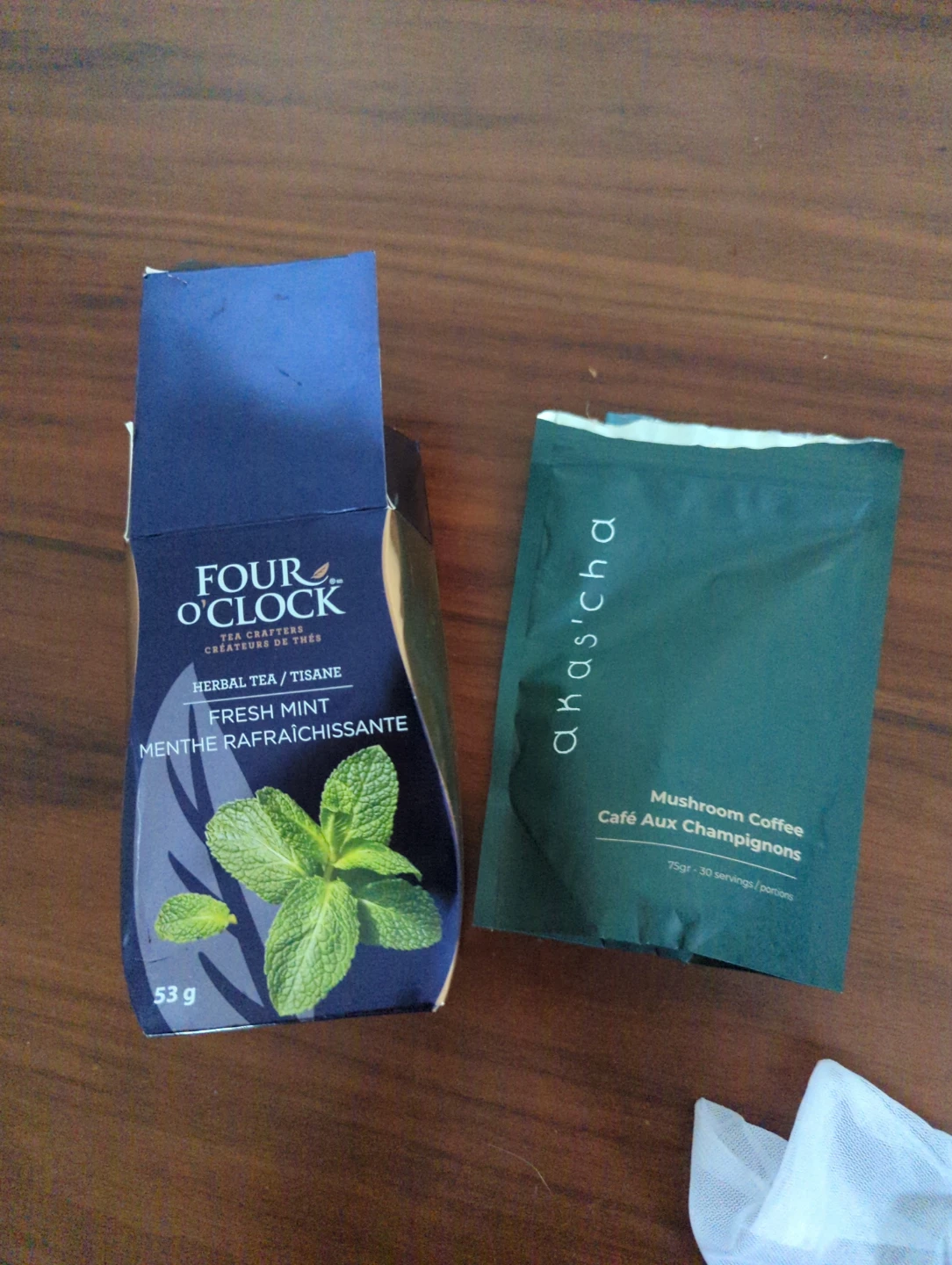 FREE Fresh Mint Herbal Tea & Akas'cha Mushroom Coffee