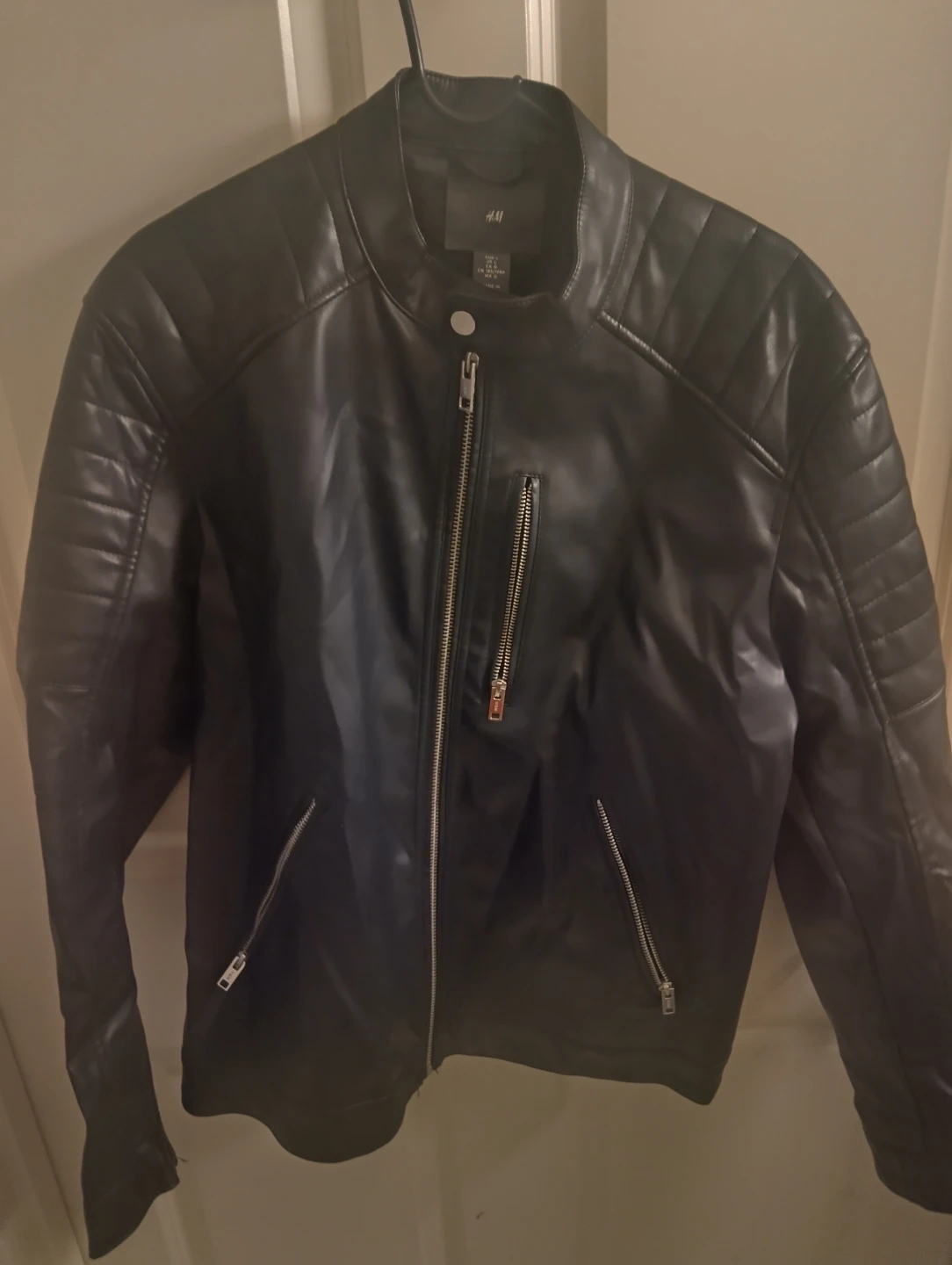 H&M Black Faux Leather Biker Jacket - photo 2