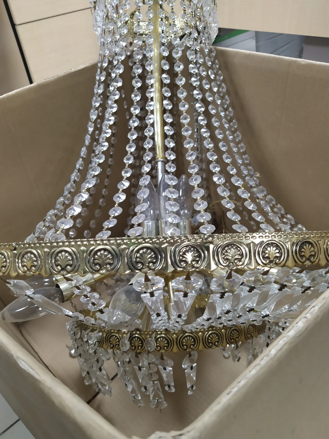 Gold Chandelier with Crystal Accents - photo 2