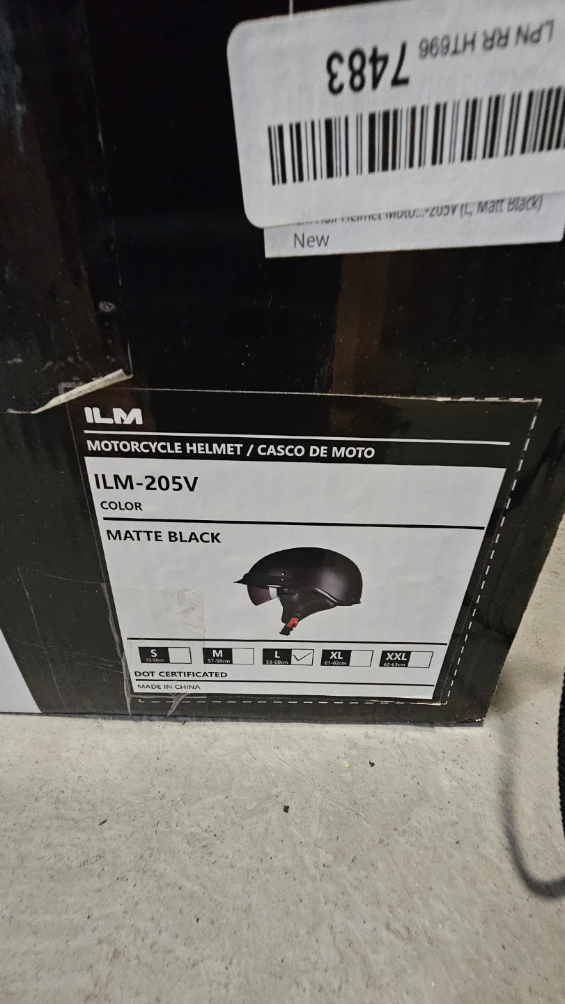 New ILM Motorcycle Helmet - Matte Black - Size L - photo 2
