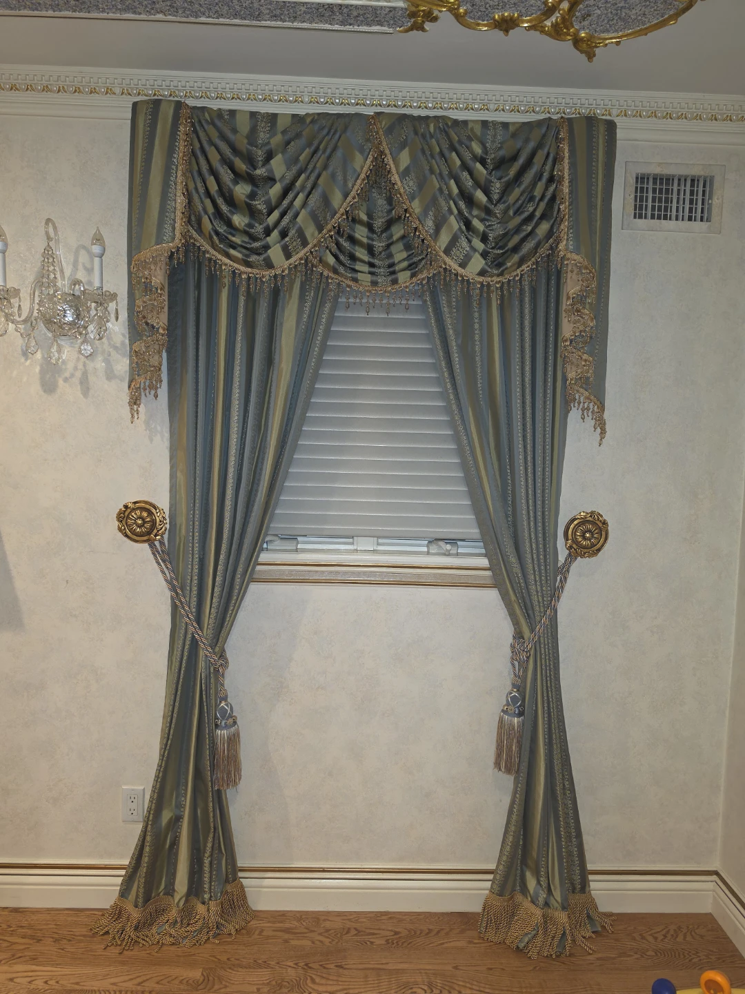 3 pc Decorative Window Valance and Curtains Set - photo 5