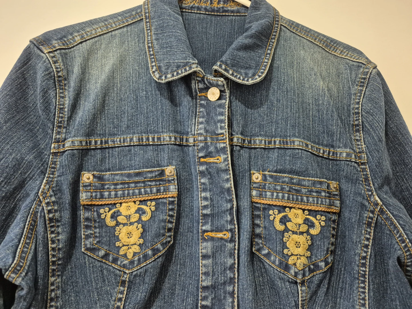 Kikit Jeans Jacket Pockets Embroidered Y2K - photo 3